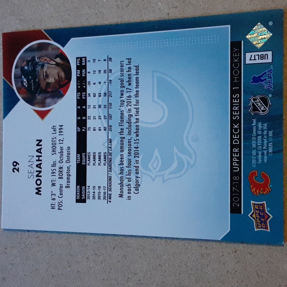 Sean Monahan Calgary Flames NHL Hockey Trading Cards & Sticker X 11 - Picture 16 of 16